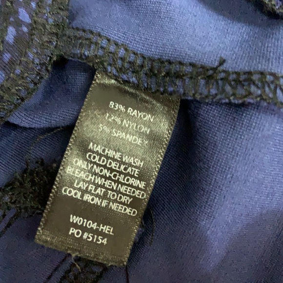 Betabrand black and blue heartline print classic bootcut yoga pants. - Picture 10 of 10